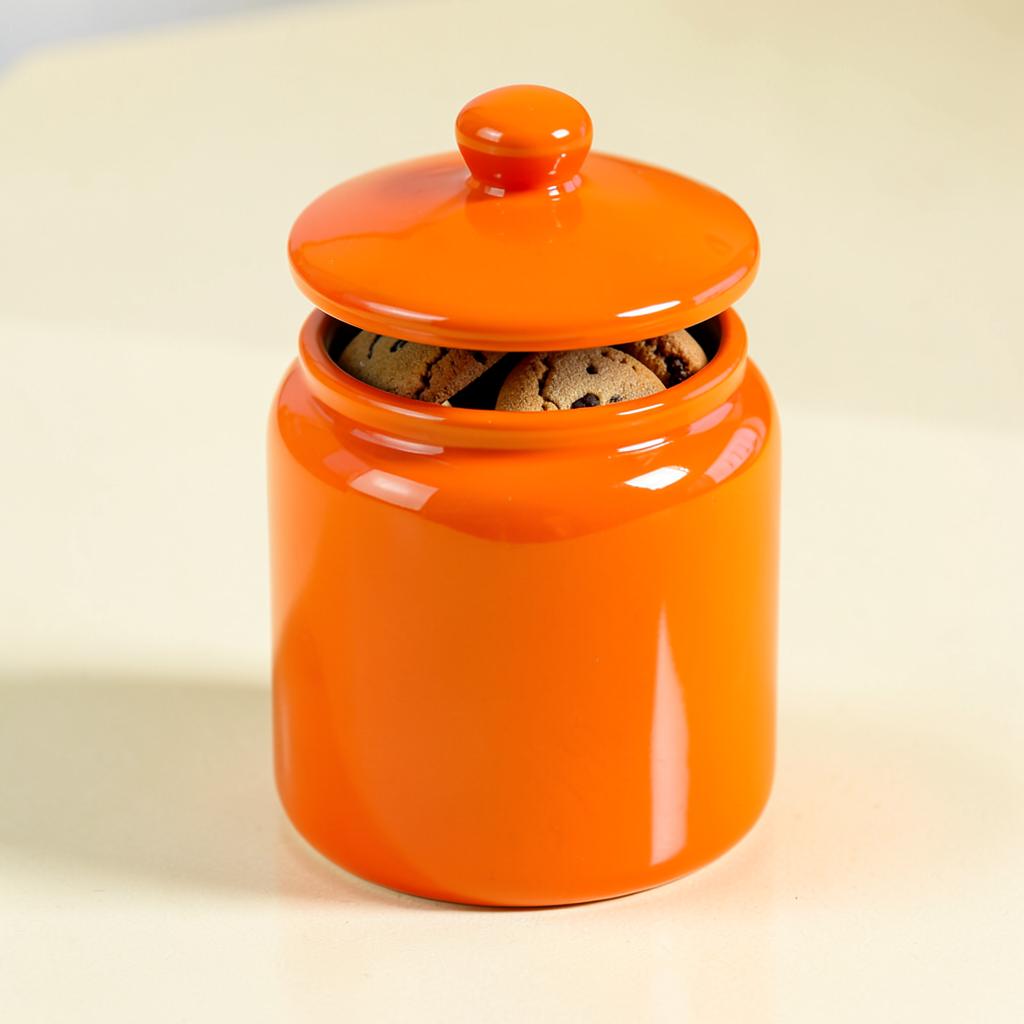 Orange storage jar